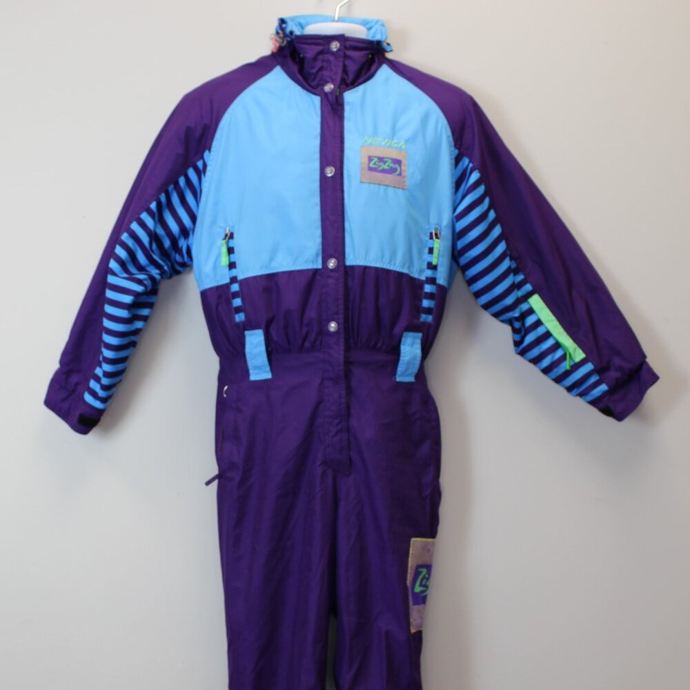 Nevica Vintage Style ZigZag Ski Snowsuit One Piece Womens Size 10